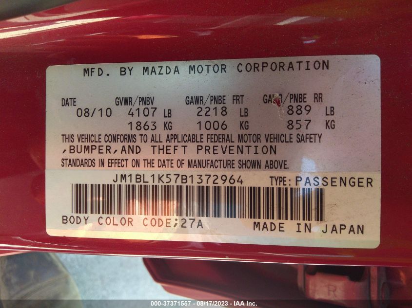 Photo 8 VIN: JM1BL1K57B1372964 - MAZDA 3 