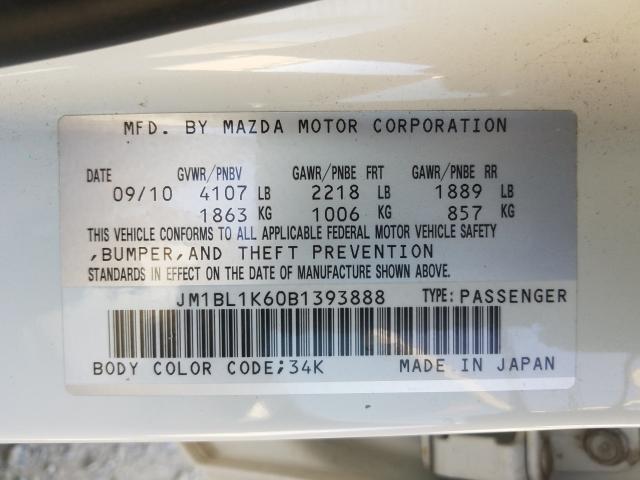 Photo 9 VIN: JM1BL1K60B1393888 - MAZDA 3 S 