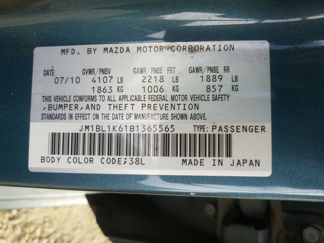 Photo 9 VIN: JM1BL1K61B1365565 - MAZDA 3 S 