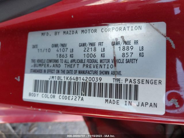 Photo 8 VIN: JM1BL1K64B1420039 - MAZDA MAZDA3 