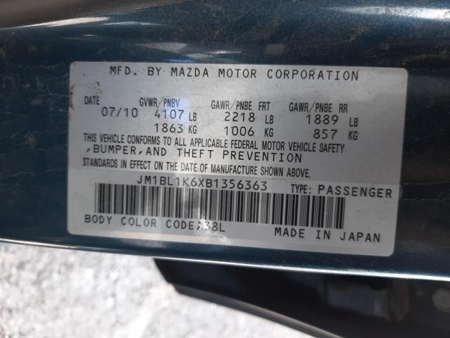 Photo 9 VIN: JM1BL1K6XB1356363 - MAZDA 3 S 