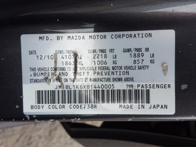 Photo 9 VIN: JM1BL1K6XB1440005 - MAZDA 3 S 