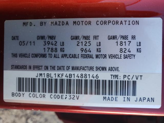 Photo 9 VIN: JM1BL1KF4B1488146 - MAZDA 3 I 