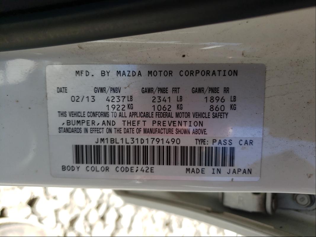 Photo 9 VIN: JM1BL1L31D1791490 - MAZDA SPEED 3 