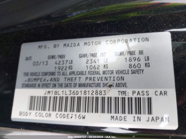 Photo 8 VIN: JM1BL1L36D1812883 - MAZDA MAZDASPEED3 