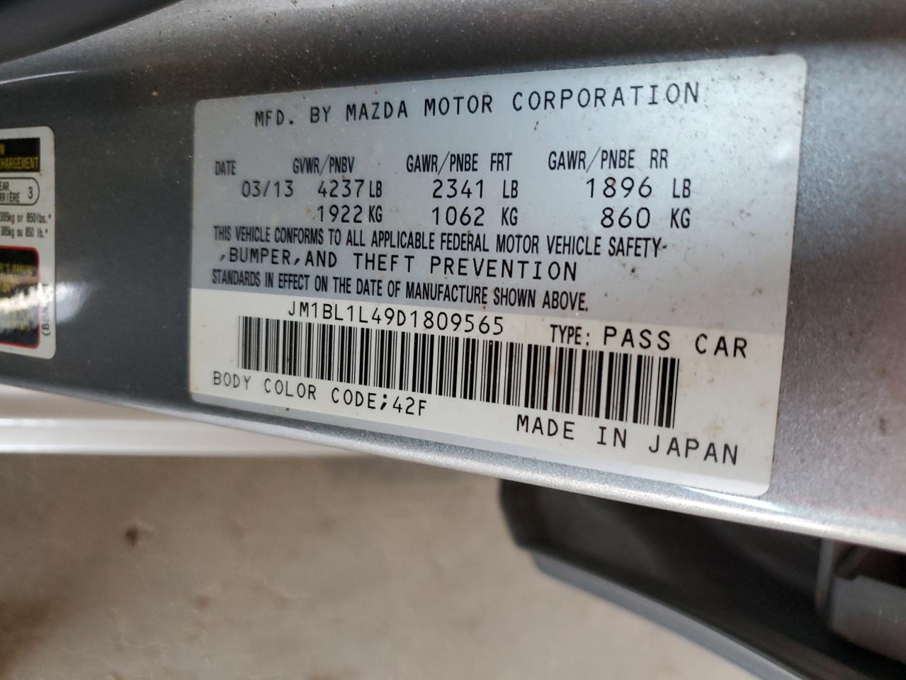 Photo 11 VIN: JM1BL1L49D1809565 - MAZDA 3 