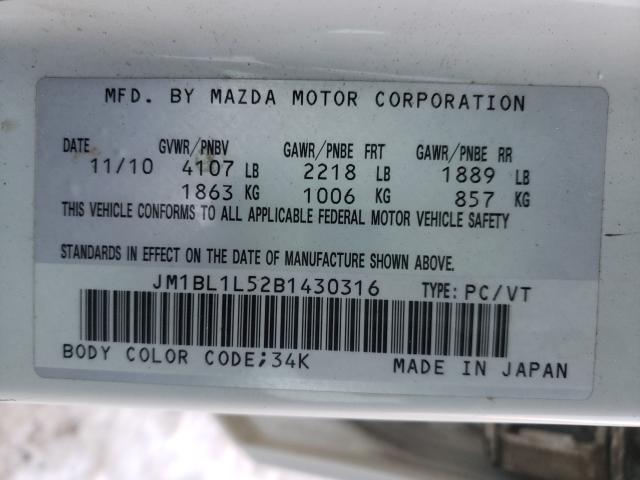 Photo 9 VIN: JM1BL1L52B1430316 - MAZDA 3 S 