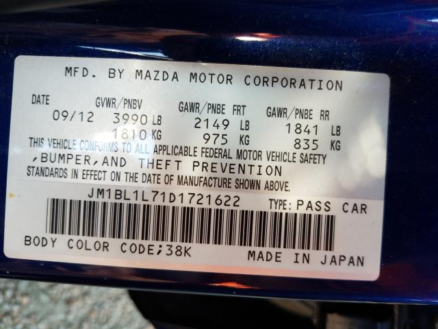 Photo 9 VIN: JM1BL1L71D1721622 - MAZDA 3 I 