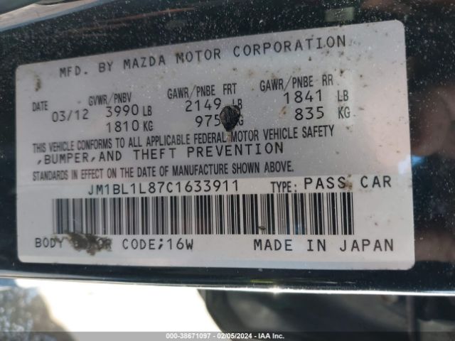 Photo 8 VIN: JM1BL1L87C1633911 - MAZDA MAZDA3 