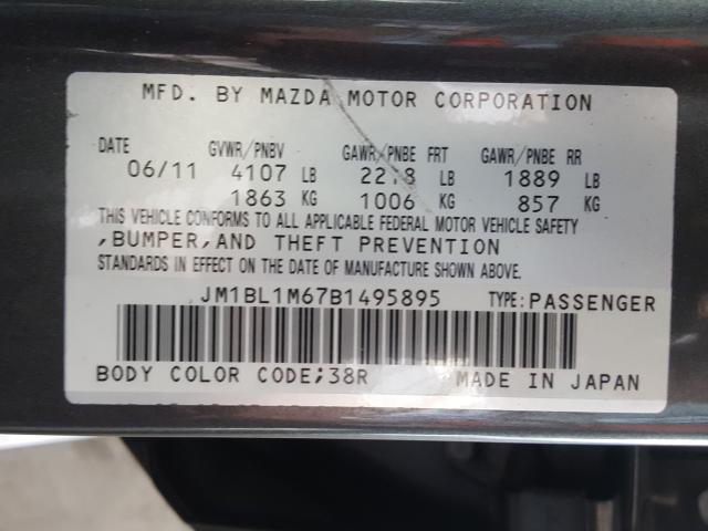 Photo 9 VIN: JM1BL1M67B1495895 - MAZDA 3 S 