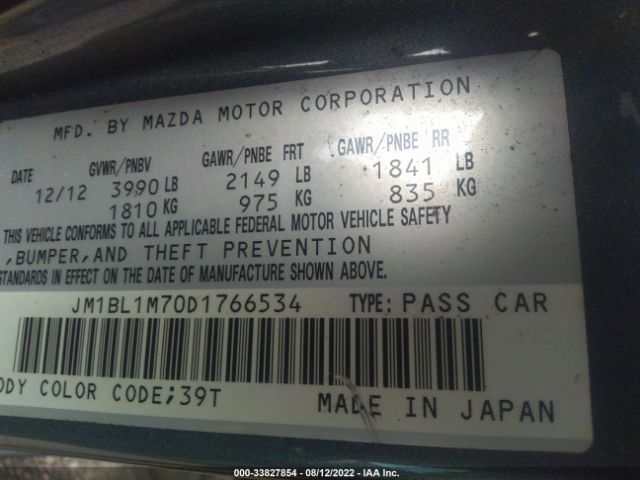 Photo 8 VIN: JM1BL1M70D1766534 - MAZDA 3 