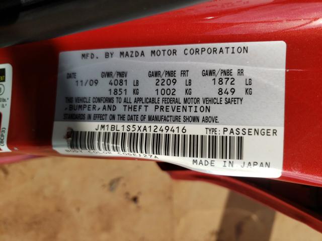 Photo 9 VIN: JM1BL1S5XA1249416 - MAZDA 3 S 