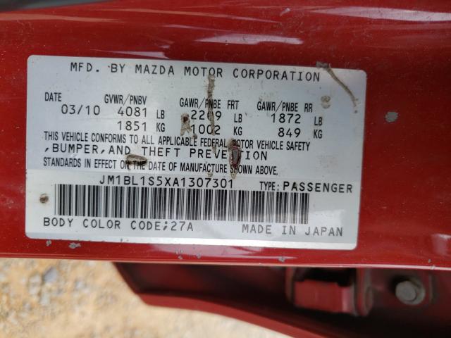 Photo 9 VIN: JM1BL1S5XA1307301 - MAZDA 3 S 