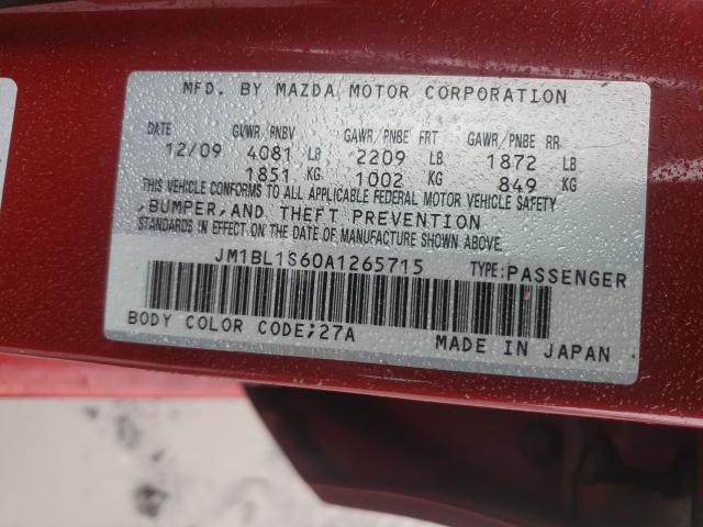 Photo 9 VIN: JM1BL1S60A1265715 - MAZDA 3 S 