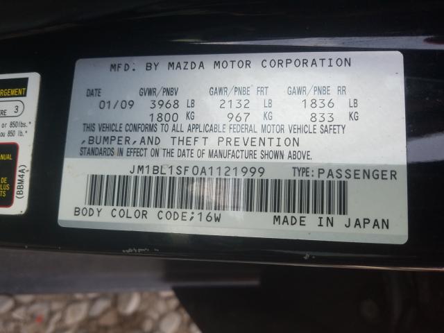 Photo 9 VIN: JM1BL1SF0A1121999 - MAZDA 3 I 