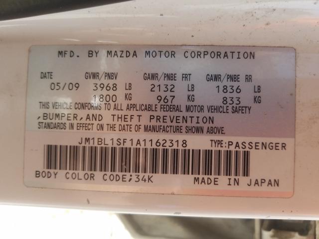 Photo 9 VIN: JM1BL1SF1A1162318 - MAZDA 3 I 