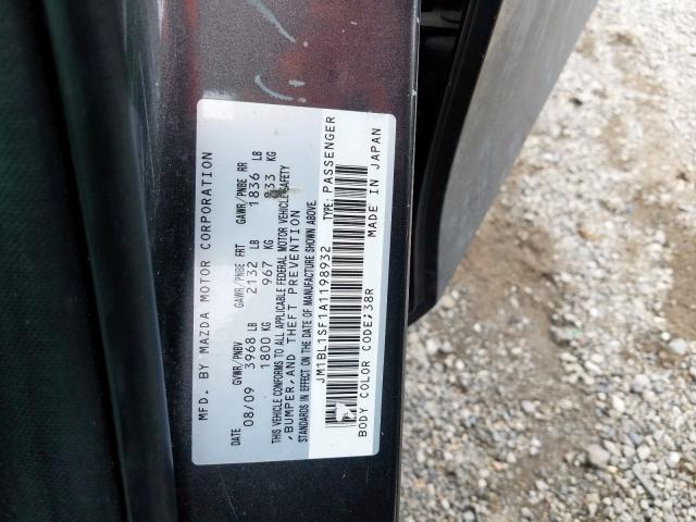 Photo 9 VIN: JM1BL1SF1A1198932 - MAZDA 3 I 