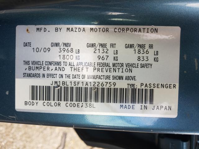 Photo 9 VIN: JM1BL1SF1A1226759 - MAZDA 3 