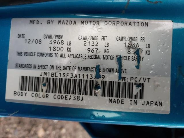 Photo 11 VIN: JM1BL1SF3A1113329 - MAZDA 3 I 