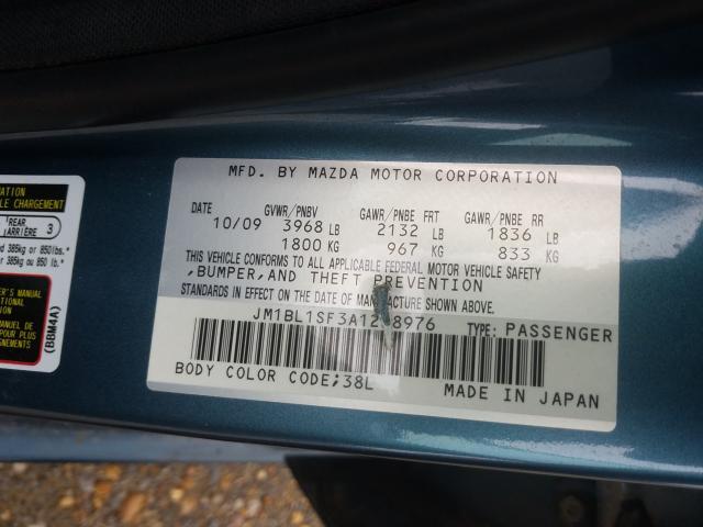 Photo 9 VIN: JM1BL1SF3A1238976 - MAZDA 3 I 