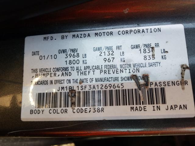 Photo 9 VIN: JM1BL1SF3A1269645 - MAZDA 3 I 