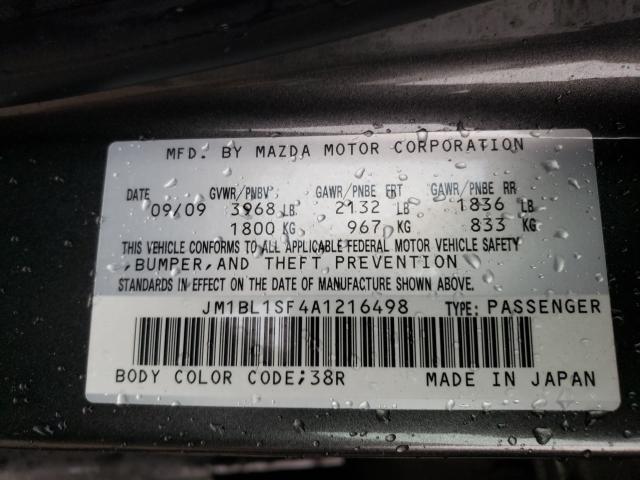 Photo 9 VIN: JM1BL1SF4A1216498 - MAZDA 3 I 