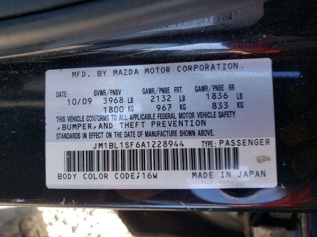 Photo 9 VIN: JM1BL1SF6A1228944 - MAZDA 3 I 