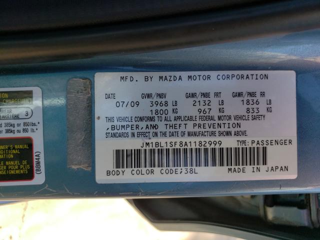 Photo 9 VIN: JM1BL1SF8A1182999 - MAZDA 3 