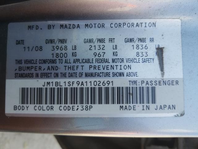 Photo 9 VIN: JM1BL1SF9A1102691 - MAZDA 3 I 