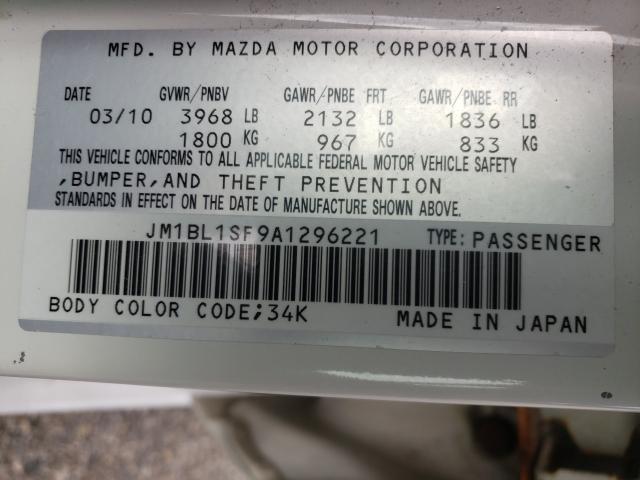 Photo 9 VIN: JM1BL1SF9A1296221 - MAZDA 3 I 