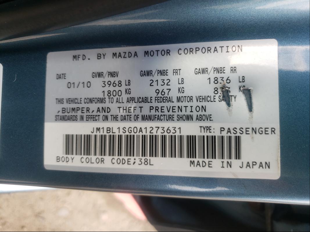 Photo 9 VIN: JM1BL1SG0A1273631 - MAZDA 3 I 