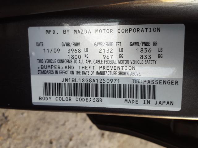 Photo 9 VIN: JM1BL1SG8A1250971 - MAZDA 3 I 