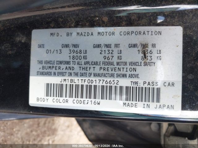 Photo 8 VIN: JM1BL1TF0D1776652 - MAZDA MAZDA3 