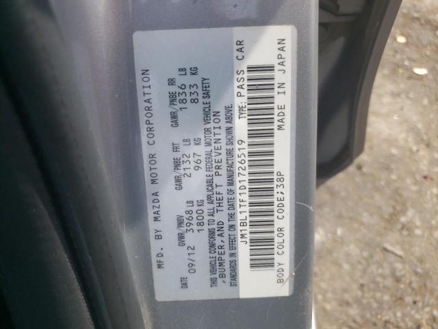 Photo 9 VIN: JM1BL1TF1D1726519 - MAZDA 3 I 