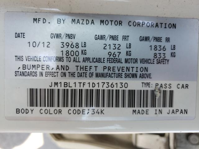 Photo 9 VIN: JM1BL1TF1D1736130 - MAZDA 3 I 