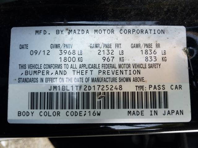 Photo 9 VIN: JM1BL1TF2D1725248 - MAZDA 3 I 