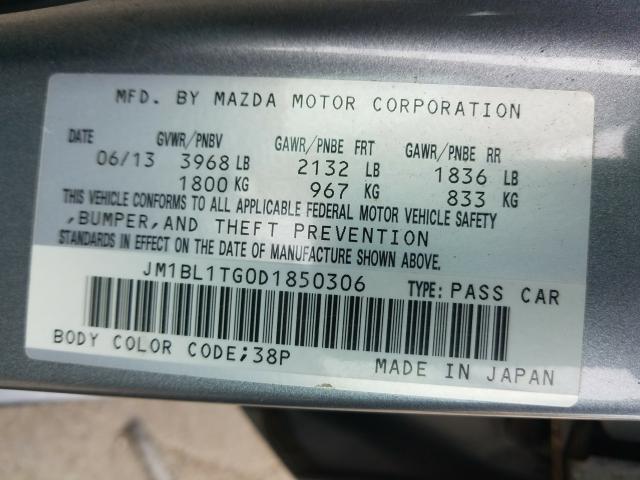 Photo 9 VIN: JM1BL1TG0D1850306 - MAZDA 3 