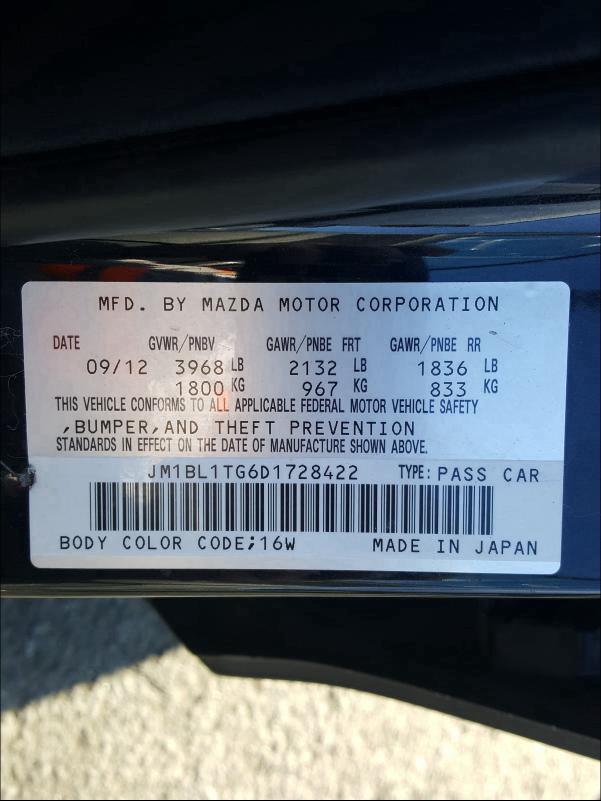 Photo 9 VIN: JM1BL1TG6D1728422 - MAZDA 3 I 