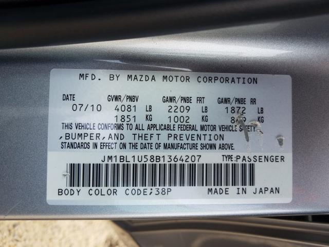 Photo 9 VIN: JM1BL1U58B1364207 - MAZDA 3 S 