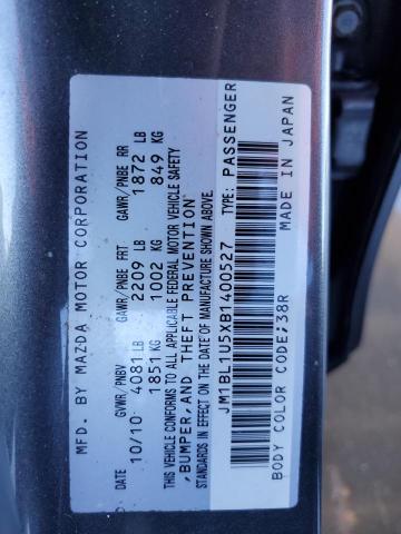 Photo 11 VIN: JM1BL1U5XB1400527 - MAZDA 3 S 