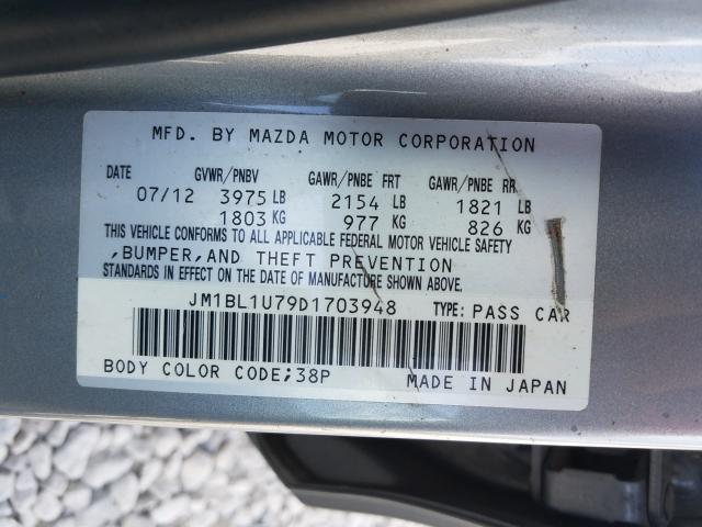 Photo 9 VIN: JM1BL1U79D1703948 - MAZDA 3 I 