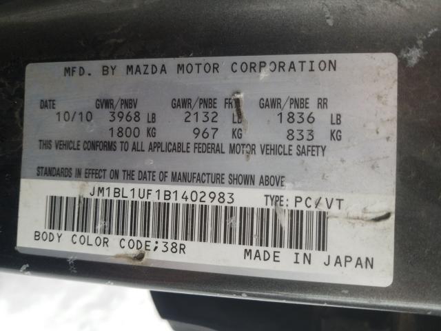 Photo 9 VIN: JM1BL1UF1B1402983 - MAZDA 3 I 