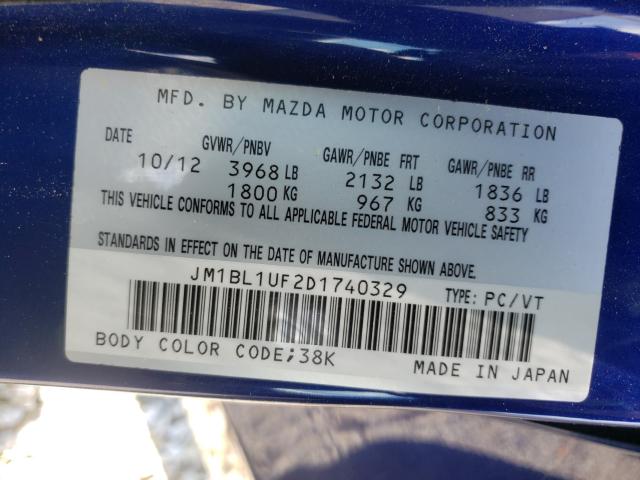 Photo 9 VIN: JM1BL1UF2D1740329 - MAZDA 3 I 