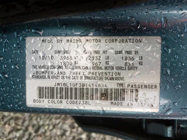 Photo 9 VIN: JM1BL1UF3B1414634 - MAZDA 3 I 