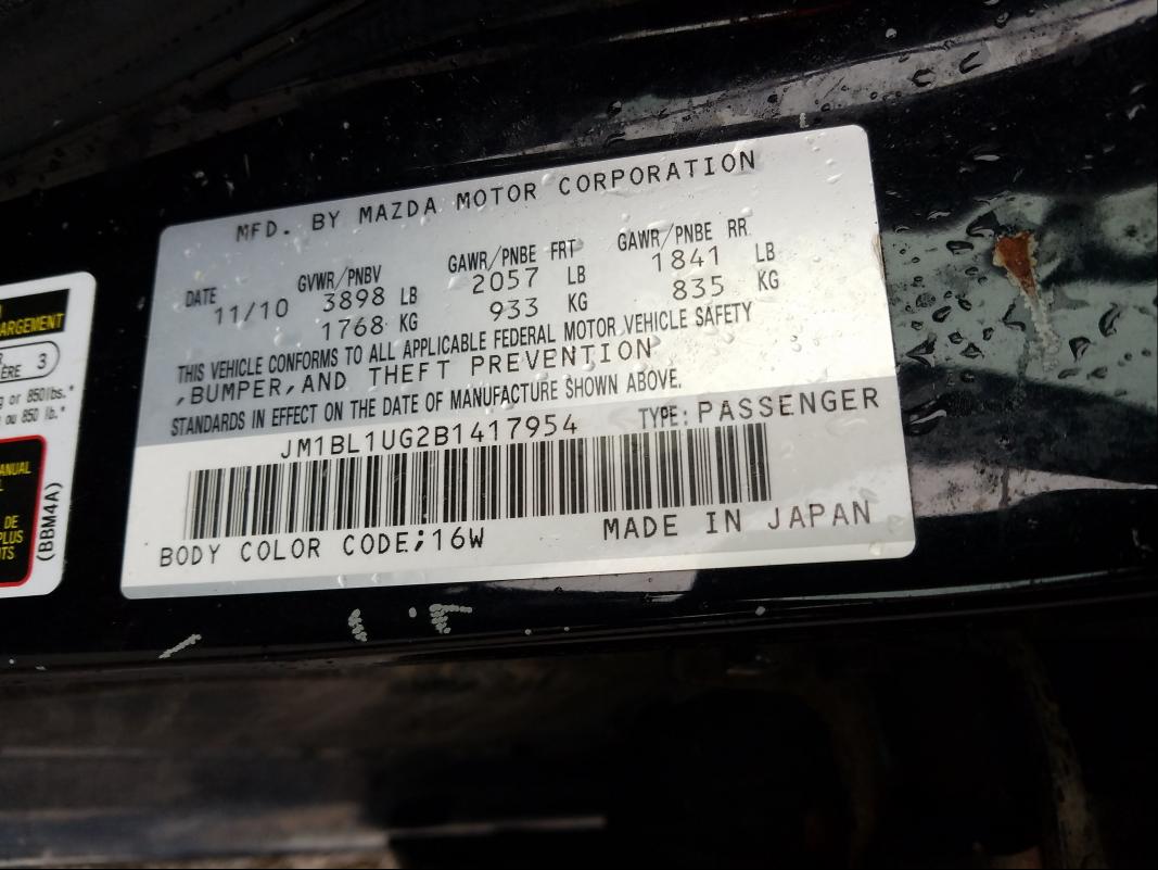 Photo 9 VIN: JM1BL1UG2B1417954 - MAZDA 3 I 