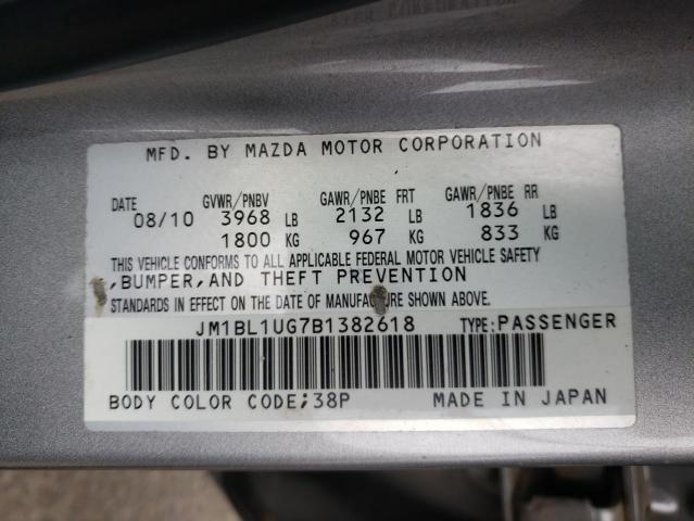 Photo 9 VIN: JM1BL1UG7B1382618 - MAZDA 3 I 