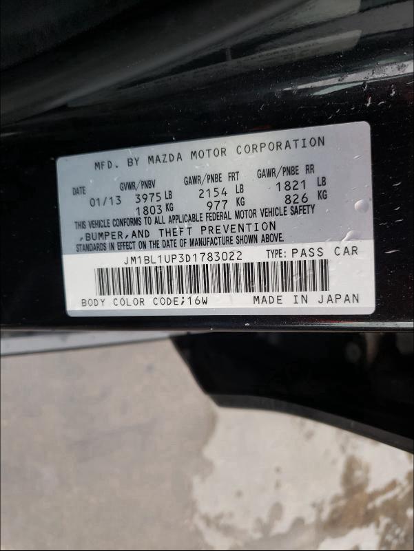 Photo 9 VIN: JM1BL1UP3D1783022 - MAZDA 3 I 