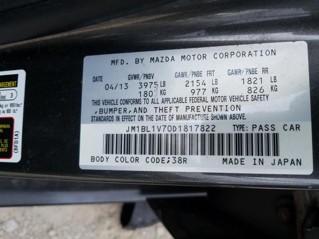 Photo 9 VIN: JM1BL1V70D1817822 - MAZDA 3 I 