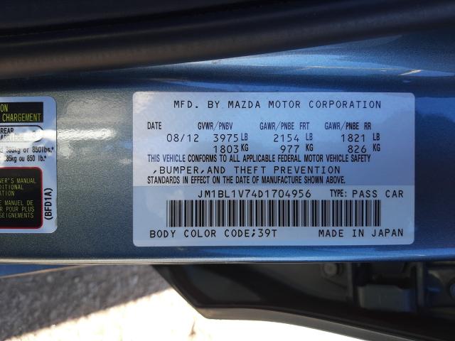 Photo 9 VIN: JM1BL1V74D1704956 - MAZDA 3 I 