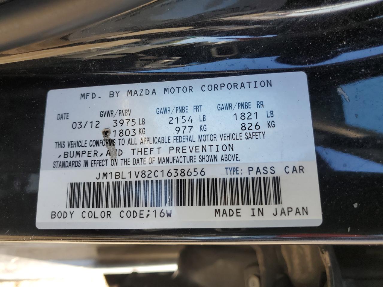 Photo 11 VIN: JM1BL1V82C1638656 - MAZDA 3 